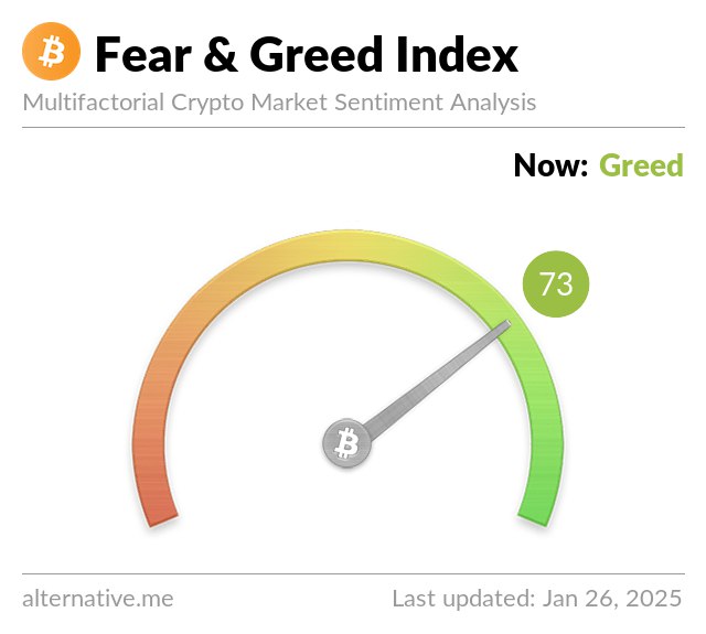 [​](https://alternative.me/crypto/fear-and-greed-index.png?January%2026,2025)**Market Update as of January 26,2025**