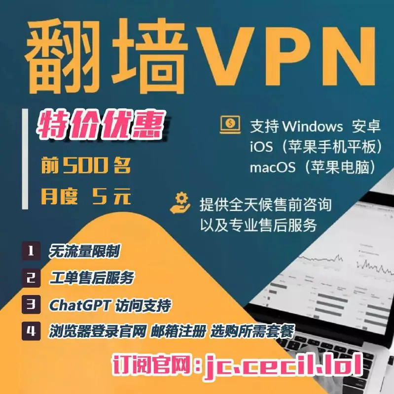 VPN月度特价5元套餐，期间不限流量，网速稳定***💥***