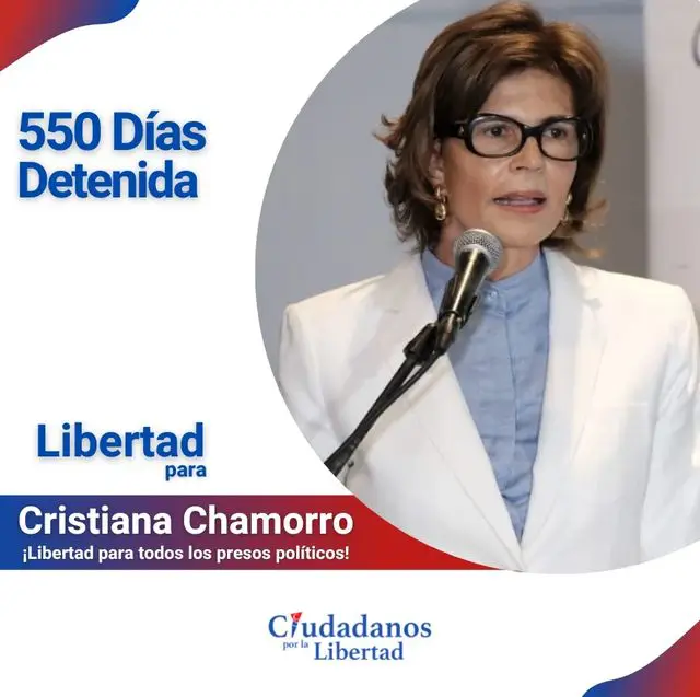 Hoy se cumplen 550 días de la injusta detención de Cristiana Chamorro.