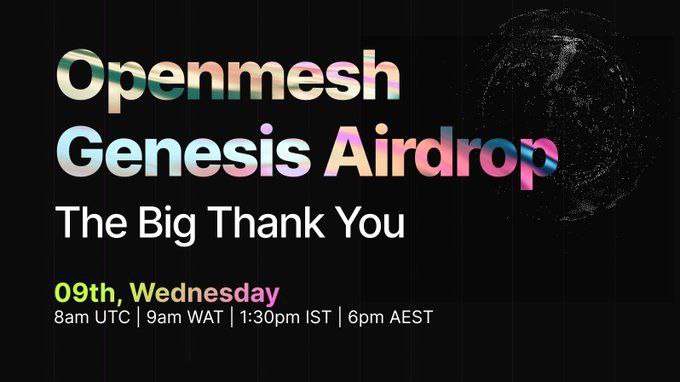 OpenmeshNetwork Genesis Airdrop - 500 nhân …