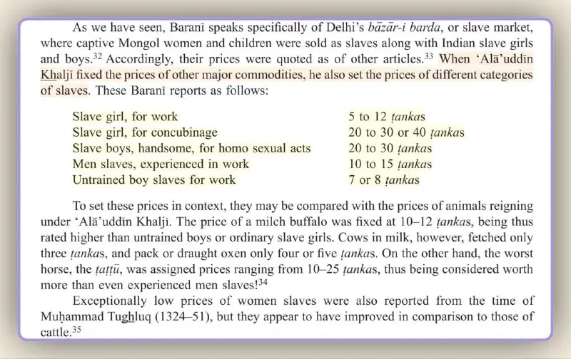 Prices of slaves in Delhi's bazaar …
