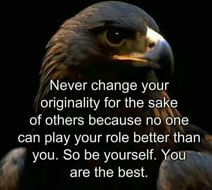 **Never change your originality for the …