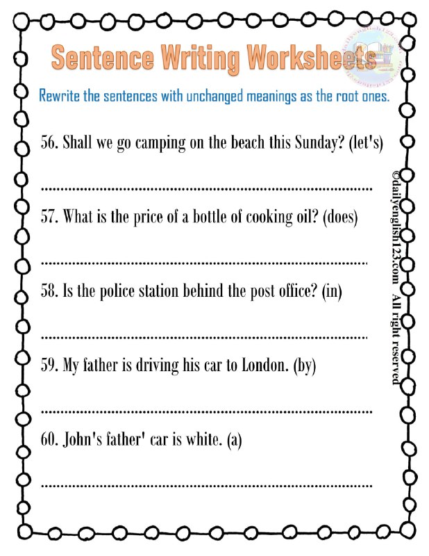 Dailyenglish123worksheets