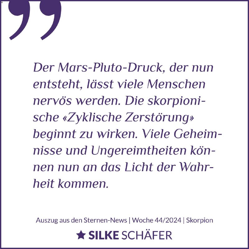 Der [Mars-Pluto-Druck](https://t.me/silkeschaefer/2931) und der Drang nach …