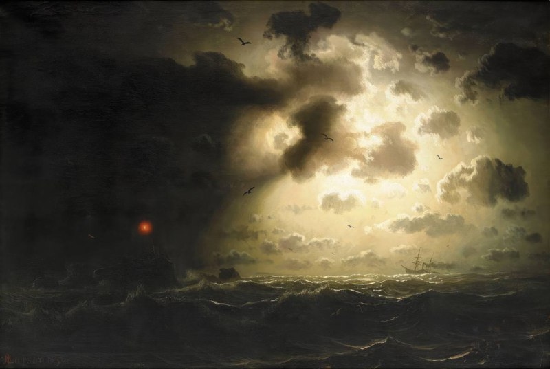 Night at Sea (Marcus Larson, 1858)