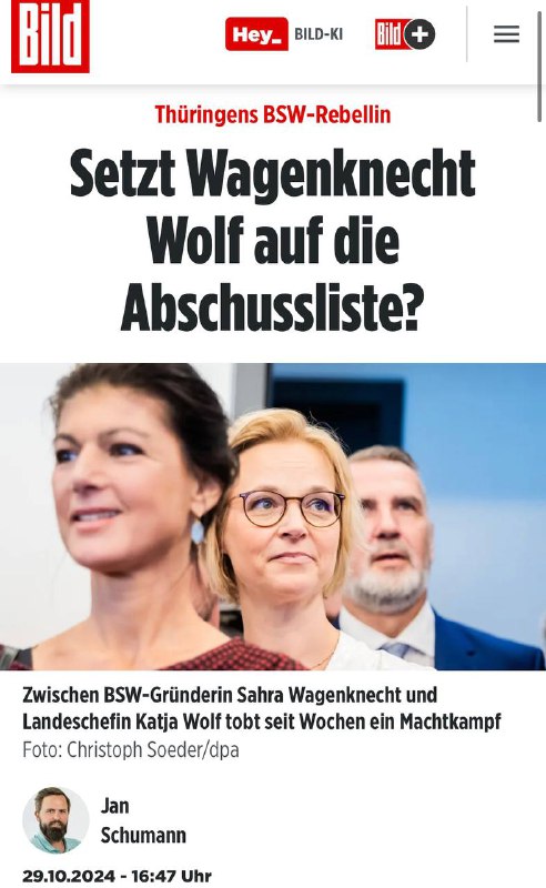 **Machtkampf beim BSW eskaliert: Setzt Wagenknecht …