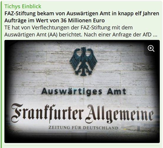 **Der Staat zahlt der F.A.Z. (Stiftung) …