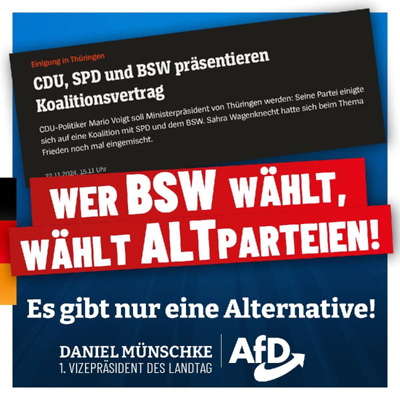 // CDU, SPD und BSW präsentieren …