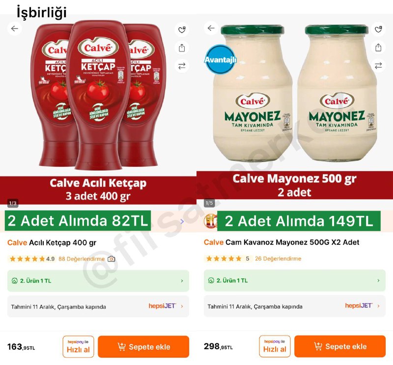 ***🔥*****Calve Acılı Ketçap 400Gr 3’lü**