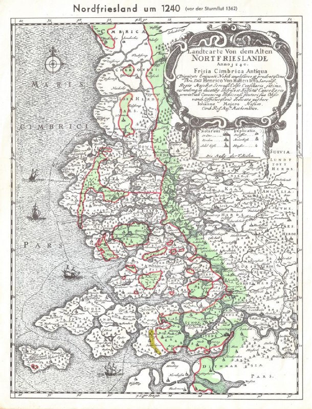 Die Nordseeküste Nordfrieslands um 1240. Die …