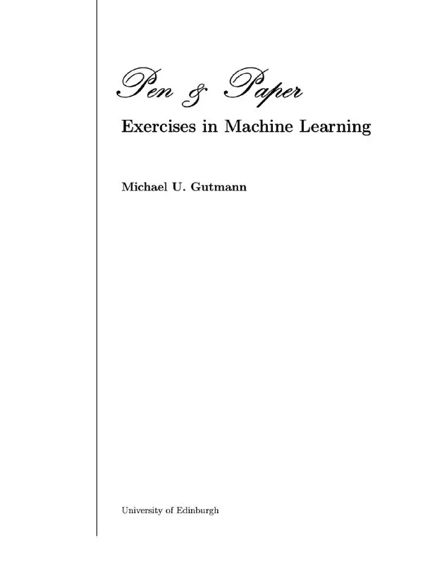 **Exercises in Machine Learning**
