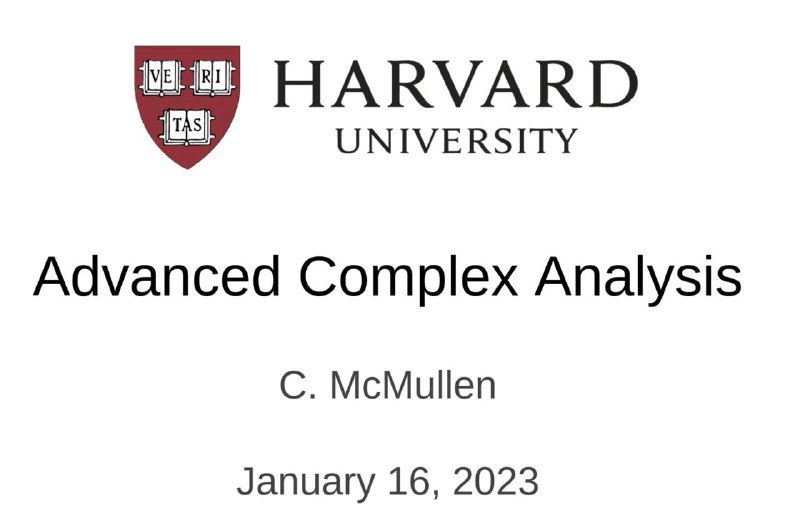 **Harvard's "Advanced Complex Analysis"**