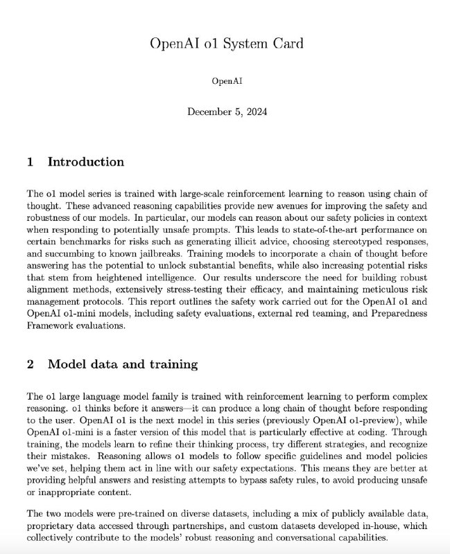 **OpenAI o1 System Card**