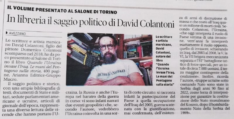 DAVID COLANTONI SCRITTORE GEOPOLITICA