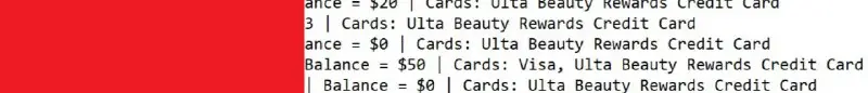 Ulta Storecards now have balance capture …