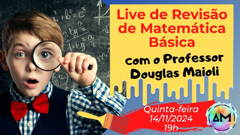 Pessoal, Live de revisão de matemática …