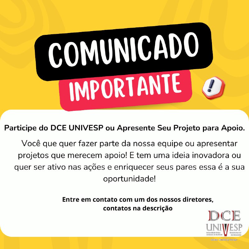 Participe do DCE UNIVESP ou Apresente …