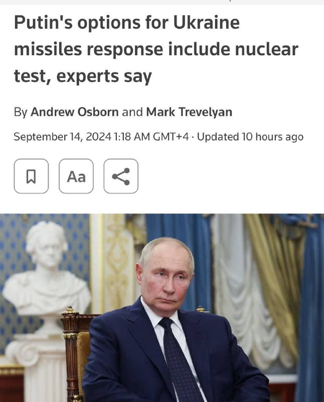 ***☢️*** Reuters: Rusia admite la posibilidad …