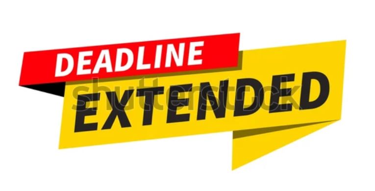 Deadline is extended up to October …