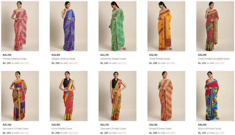 Myntra | Women Saree from Rs.299.