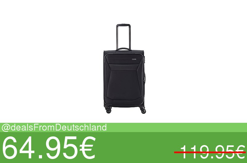 **travelite 4-Rad Koffer Größe M Weichschale, Gepäck Serie CHIOS mit Dehnfalte + Kantenschutz, Trolley in zeitloser Optik, 67 cm, 60 …