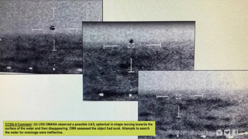 Yhdysvaltain laivasto näytti videon pallomaisesta ufosta, joka lensi aluksen ympärillä.