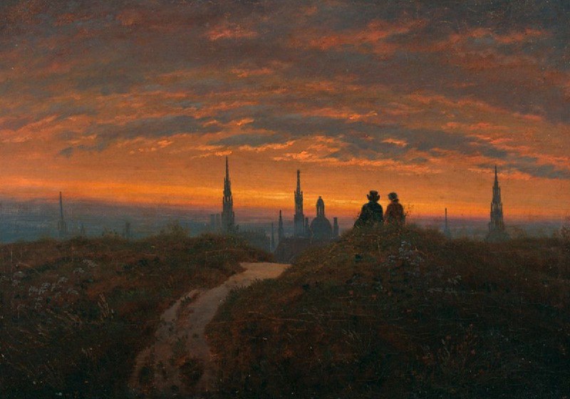 View of Dresden at sunset