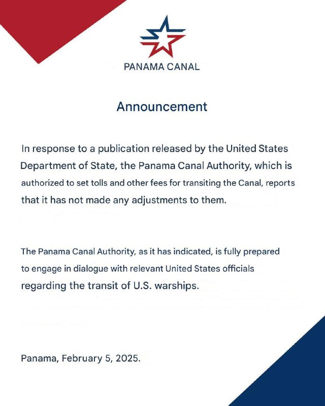 The Panama Canal Authority has now …