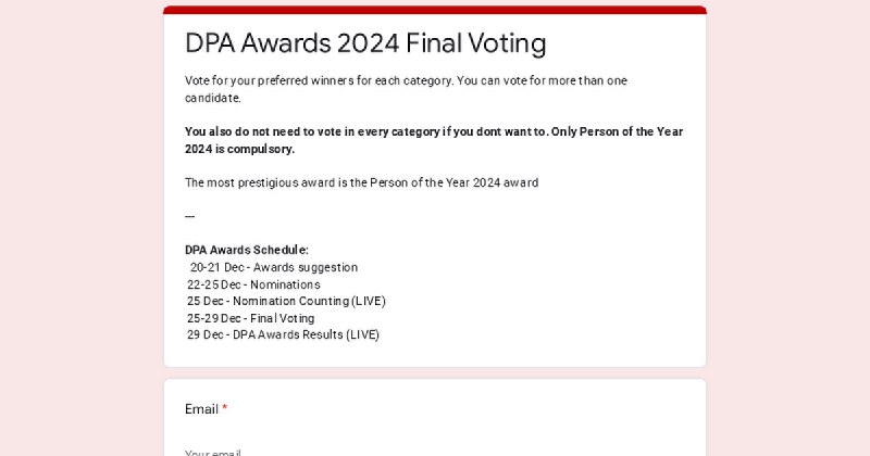 DPA Awards 2024 Voting Starts Now!!!