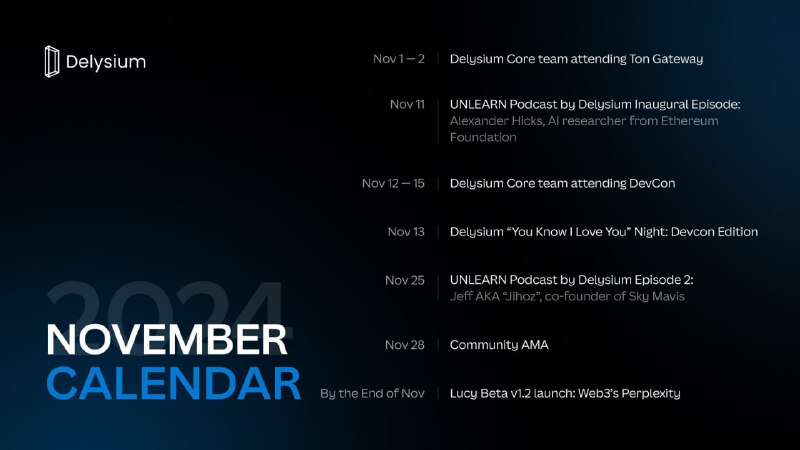 **Delysium’s November Event Calendar**