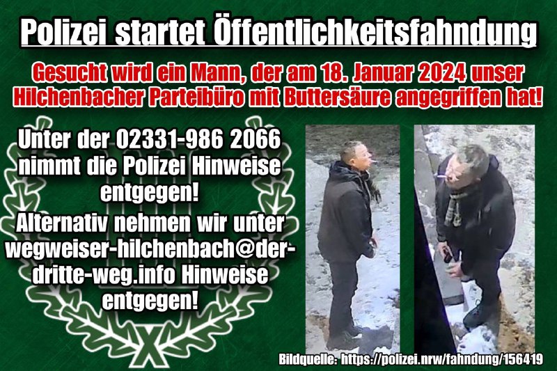 **Öffentlichkeitsfahndung nach Angriff mit Buttersäure auf …
