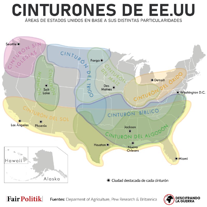 **Mapa de los cinturones de Estados …