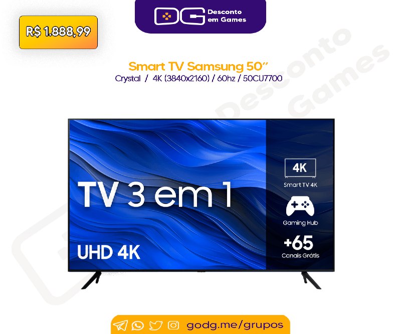 **Smart TV Samsung UHD 4K CU7700 …