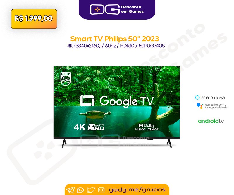 **Smart TV Philips 50" HDR10 4K …