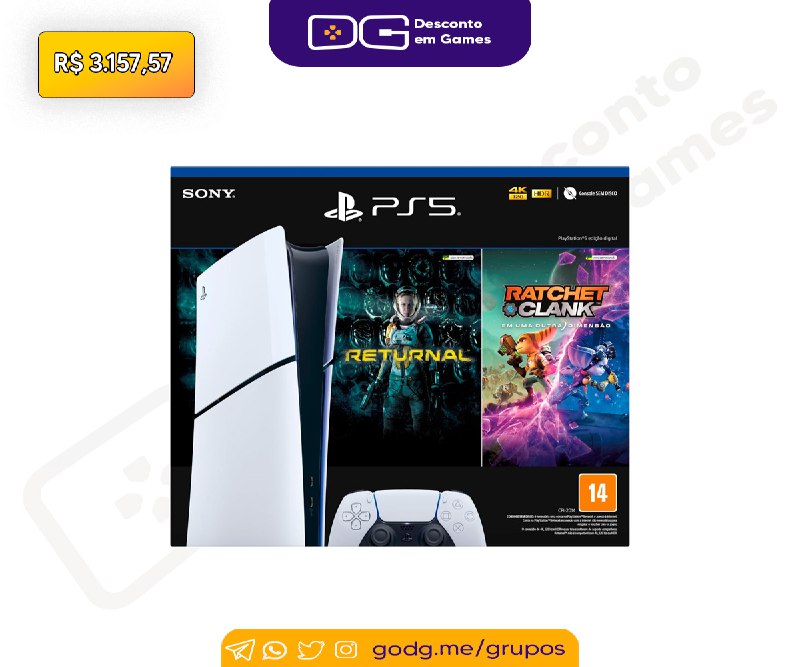 **Console PlayStation***®***5 Slim Edição Digital Bundle …