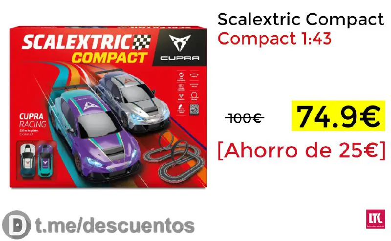 SCALEXTRIC***❗️***[***⚡️***](http://s.chollo.to/xhVs5v.png) [#Latiendaencasa](?q=%23Latiendaencasa) [***🇪🇸***](https://chollo.to/rhwt8)