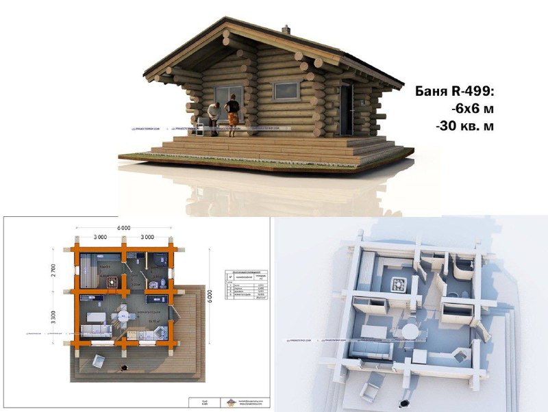**Проект бани 6х6 м до 30 …