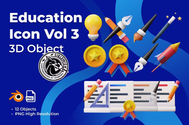 Education 3d Icon Vol 3