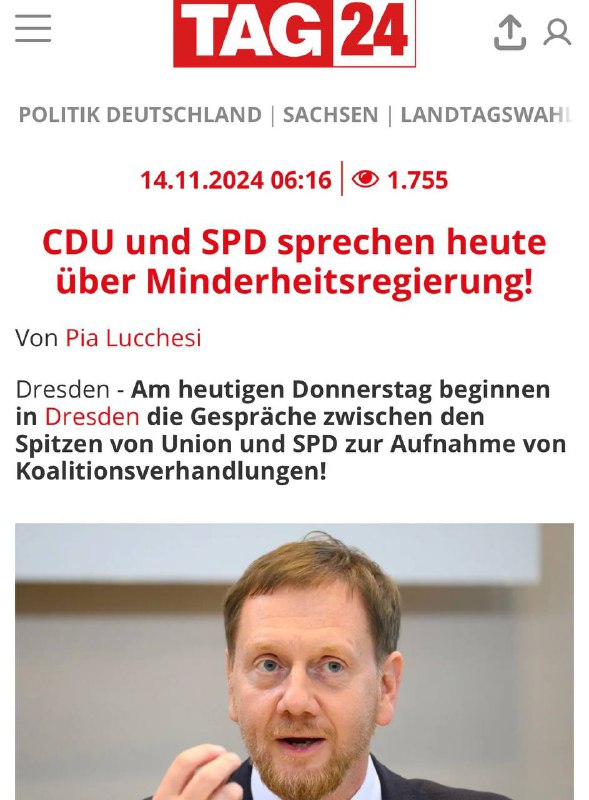 **Minderheitsregierung von CDU und SPD: Heute …