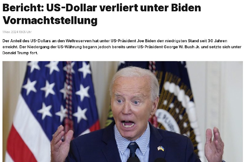 Der Anteil des US-Dollars an den …