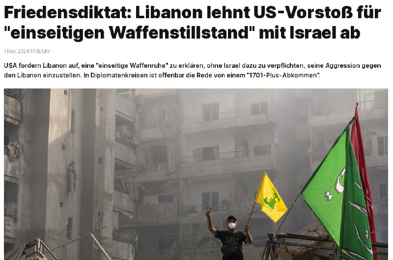 USA fordern Libanon auf, eine "einseitige …