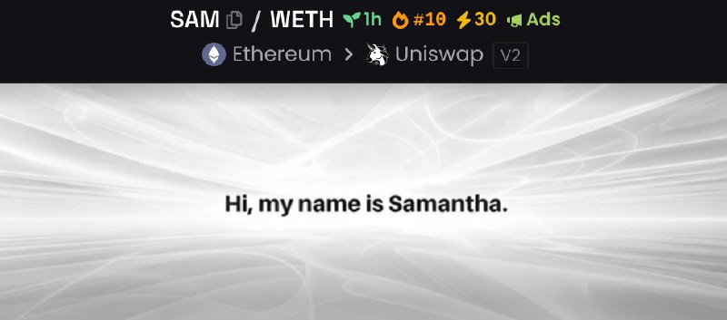 ***🔥*** **Samantha has just entered Ether …