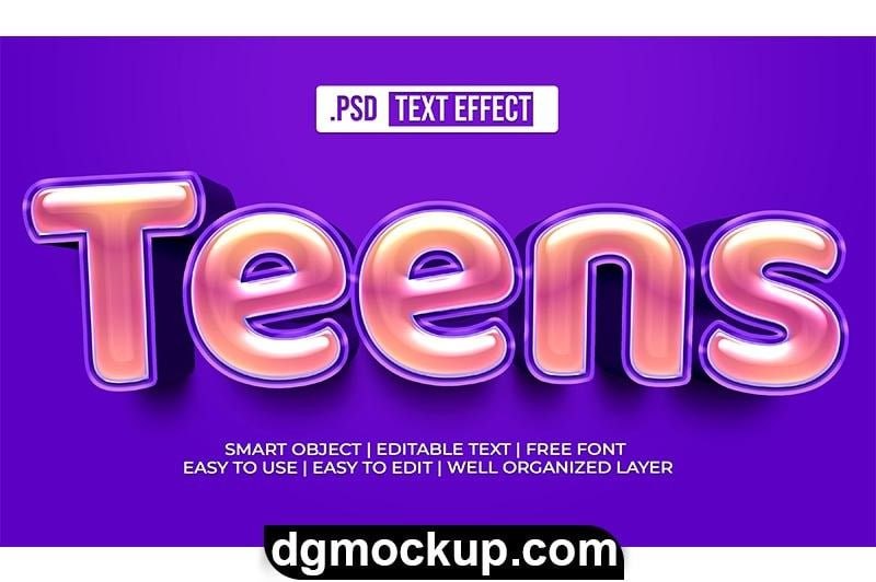 **Teens Text Style Effect Free PSD …