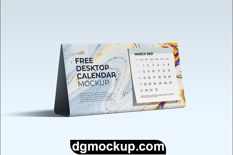 **Free Desktop Calendar PSD Mockup**