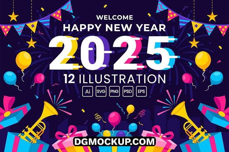 **12 Happy New Year 2025 Free …