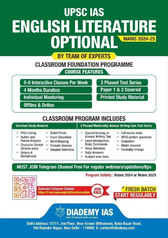 **UPSC English Literature Optional Classroom Foundation …