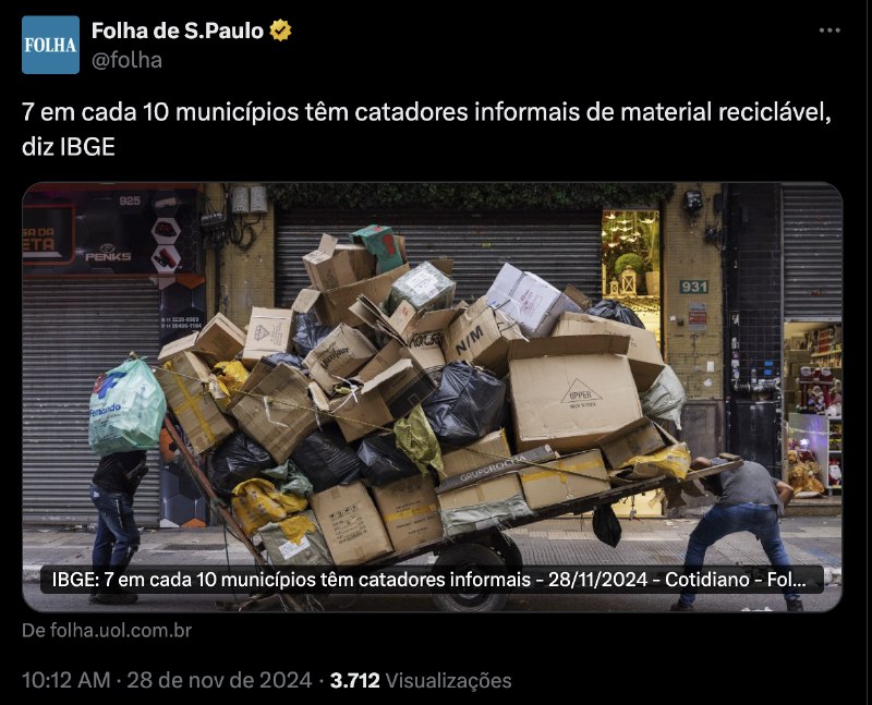 Essa é a realidade do Brasil, …