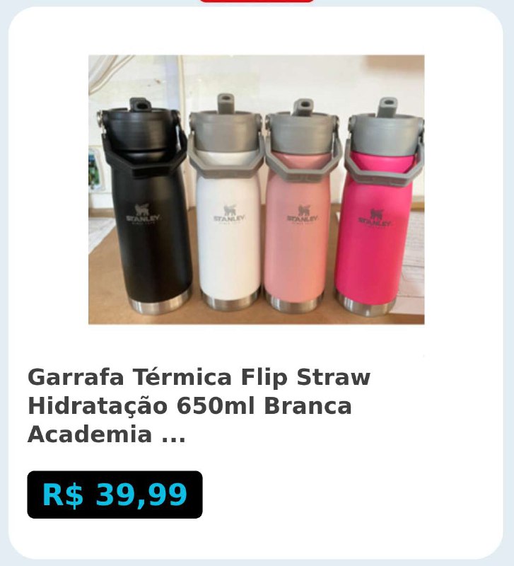 ***🛍️***Garrafa Térmica Flip Straw Hidratação 650ml …