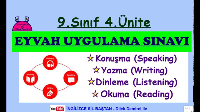 İngilizce 9. Sınıf Dilek hoca