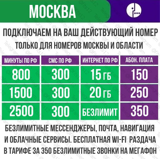 **Тарифы Москва